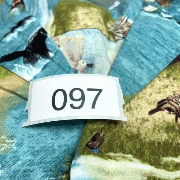 Maui Quilt Shop 100% Cotton Turtles Ducks Aloha Tropical Button Shirt Sz Large L - Picture 8 of 8